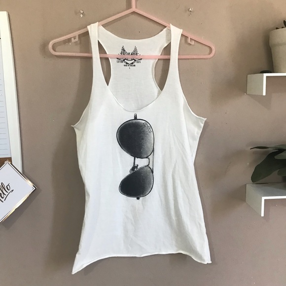 c-s jeads Tops - Ray ban sunglasses graphic sleeveless tank